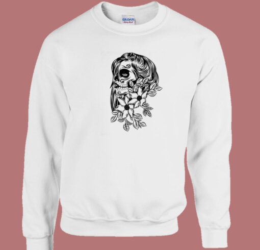 Pretty Day Dead With Flower 80s Sweatshirt