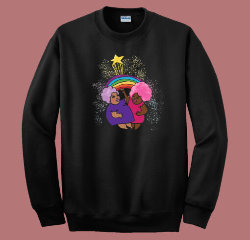 Rainbow Cloud Hair 80s Sweatshirt