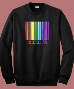 Rainbow Pride Priceless Barcode 80s Sweatshirt Rainbow Pride Priceless Barcode 80s Sweatshirt