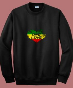 Rastafari One Love Vintage Jamaican Heart 80s Sweatshirt Rastafari One Love Vintage Jamaican Heart 80s Sweatshirt