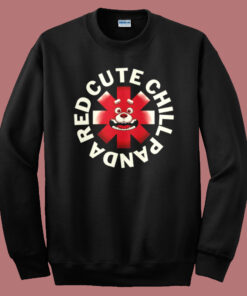 Red Cute Chill Panda Sweatshirt On Sale