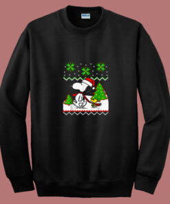 Santa Peanuts Snoopy And Woodstock 80s Sweatshirt Santa Peanuts Snoopy And Woodstock 80s Sweatshirt