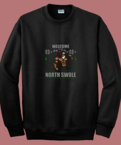 Santa Welcome To North Swole Christmas 80s Sweatshirt 2