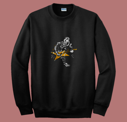 Sasquatch Playing Guitar 80s Sweatshirt