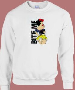 Sexy Snow Princess Bite Me 80s Sweatshirt 2