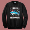 Sharkmas Shark Santa Hat Sweatshirt