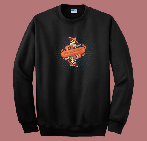 Skeleton Play Guitar Funny 80s Sweatshirt