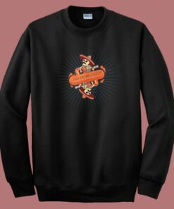 Skeleton Play Guitar Funny 80s Sweatshirt