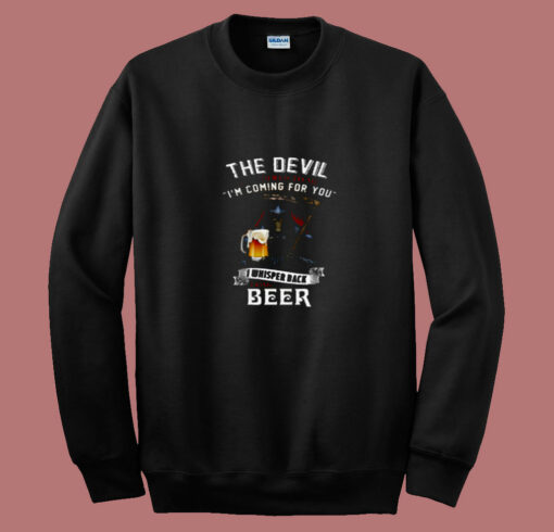 Skull Devil Larger Alcohol Biker 80s Sweatshirt