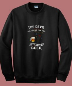 Skull Devil Larger Alcohol Biker 80s Sweatshirt 2