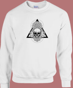 Skull Flower Day Of The Dead 80s Sweatshirt 1