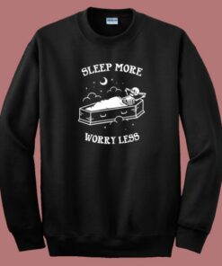 Sleep More Worry Less 80s Sweatshirt 2