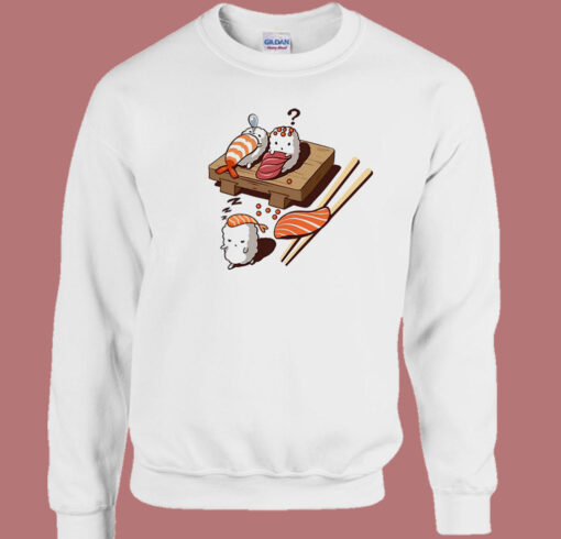 Sleepwalking Sushi Funny 80s Sweatshirt