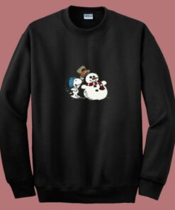 Snoopy Peanuts Snowman Christmas 80s Sweatshirt