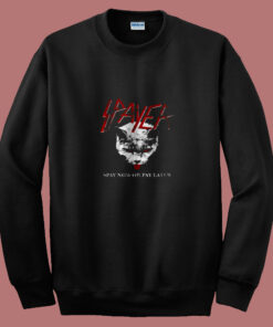 Spayer Funny Vintage Style Slayer Parody Cat 80s Sweatshirt