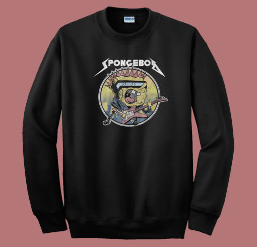 Spongebob Metal Aesthetic  80s Sweatshirt