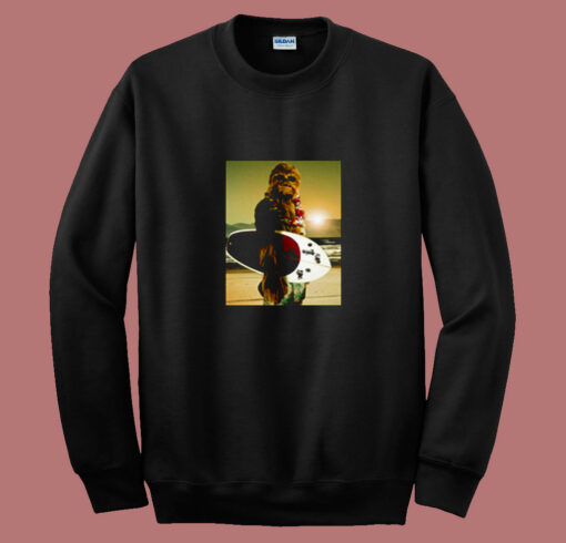 Star Wars Chewbacca Surfing Funny Cool 80s Sweatshirt