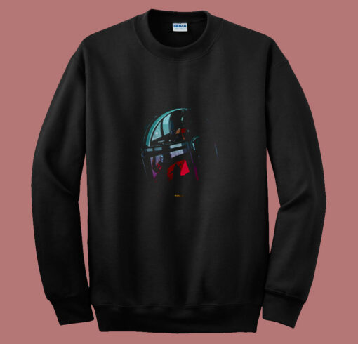 Star Wars The Mandalorian Helmet Scene Fill 80s Sweatshirt