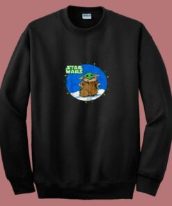 Star Wars Yoda Mandalorian Lights Christmas 80s Sweatshirt