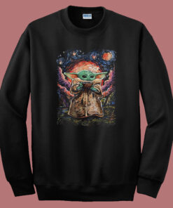 Starry Night Baby Yoda 80s Sweatshirt 1