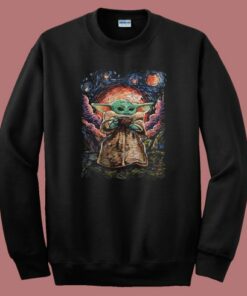 Starry Night Baby Yoda 80s Sweatshirt 1 Starry Night Baby Yoda 80s Sweatshirt 2