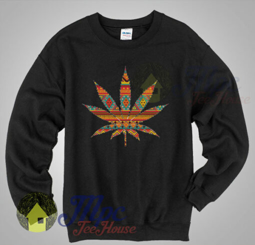 Sweat Weed Aztec Pattern Sweatshirt