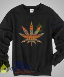 Sweat Weed Aztec Pattern Sweatshirt