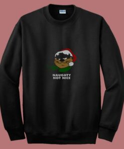 Tasmanian Devil Naughty Not Nice Christmas 80s Sweatshirt