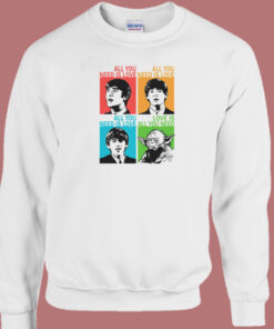 The Beatles And Baby Yoda 80s Sweatshirt On Sale 1