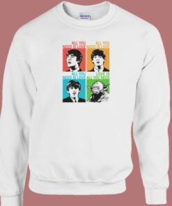 The Beatles And Baby Yoda 80s Sweatshirt On Sale 1 The Beatles And Baby Yoda 80s Sweatshirt On Sale 2