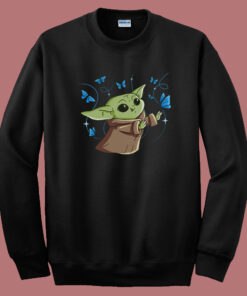 The Child With Blue Butterflies 80s Sweatshirt The Child With Blue Butterflies 80s Sweatshirt