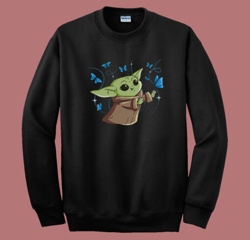 The Child With Blue Butterflies 80s Sweatshirt