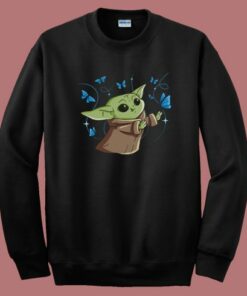 The Child With Blue Butterflies 80s Sweatshirt