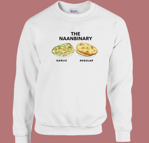 The Naanbinary Garlic Regular Funny Sweatshirt