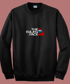 The Sus Face Impostor Among Us 80s Sweatshirt The Sus Face Impostor Among Us 80s Sweatshirt