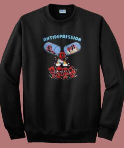 Top Deadpool Antidepression Pills 80s Sweatshirt Top Deadpool Antidepression Pills 80s Sweatshirt