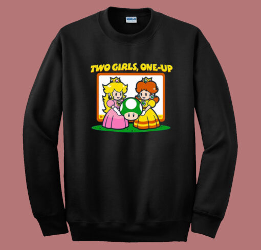 Two Girls One Up Game Parody Sweatshirt