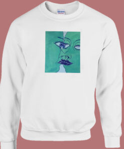 Two Green Faces 80s Sweatshirt 1