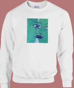 Two Green Faces 80s Sweatshirt 1 Two Green Faces 80s Sweatshirt 2