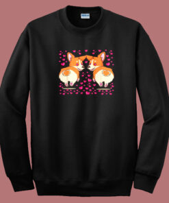 Valentines With Corgi Cute Hearts 80s Sweatshirt Valentines With Corgi Cute Hearts 80s Sweatshirt