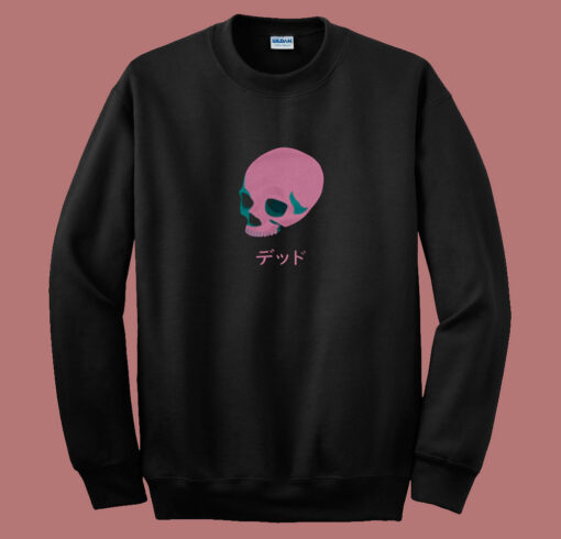 Vaporwave Pink Skull 80s Sweatshirt