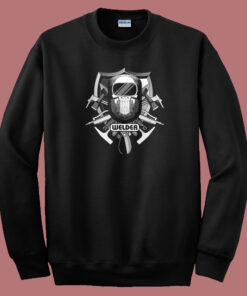 Welder Skull Mask Graphic 80s Sweatshirt Welder Skull Mask Graphic 80s Sweatshirt