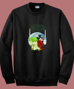 Yoda And Mickey Mouse Sw Christmas 80s Sweatshirt Yoda And Mickey Mouse Sw Christmas 80s Sweatshirt
