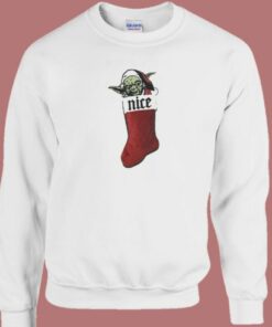 Yoda Nice Christmas Stocking Sweatshirt