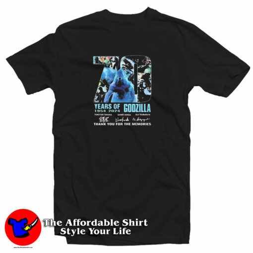 70 Years Of 1954 2024 Godzilla Thank You For The Memories T-Shirt