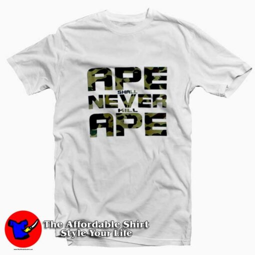 A Bathing Ape Shall Never Ape Graphic T-Shirt On Sale