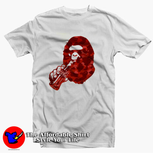 A Bathing Big Head Ape Coca Cola Unisex T-shirt On Sale