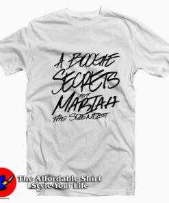 A Boogie Secrets Feat Mariah The Scientist Graphic T-Shirt On Sale A Boogie Secrets Feat Mariah The Scientist Graphic T-Shirt On Sale