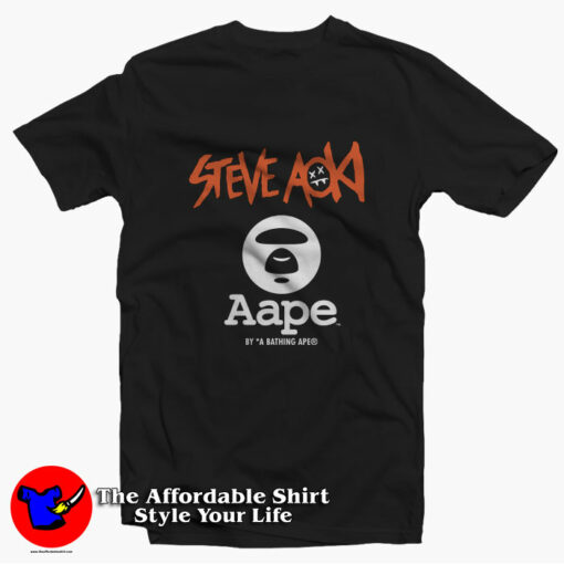 AAPE x Steve Aoki Funny Unisex T-shirt On Sale