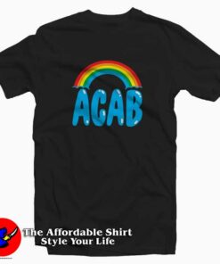 ACAB White Rainbow Unisex T shirt Cheap 1